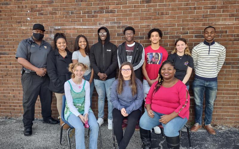 Ronnie Collins (back row, far left), Columbia’s Top Talent founder, stands with local artists scheduled to compete in Friday’s contest. Singers scheduled to compete in the event are (in no particular order) Serenity Camiel, Jasmine Mosley, Daniel Fulton, Kerry Polingo, Tariq Shiver, Tristian Pentomino, James Williamson, Faith Ingram, Joanna Robertson and Cai’Laina Mobley. (COURTESY)