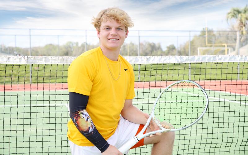 Columbia’s Camrin Wilcoxon is the LCR’s Boys Tennis Player of the Year. (MANDI SLOAN/Special to the Reporter)