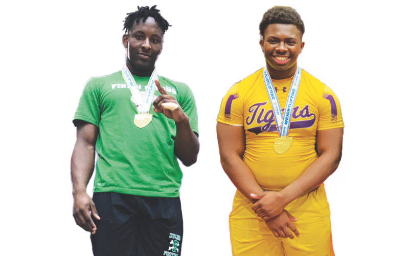 Suwannee’s Jaquez Moore (left) and Columbia’s Julius Moreland (right) are the LCR’s Boys Weightlifters of the Year. (FILE)