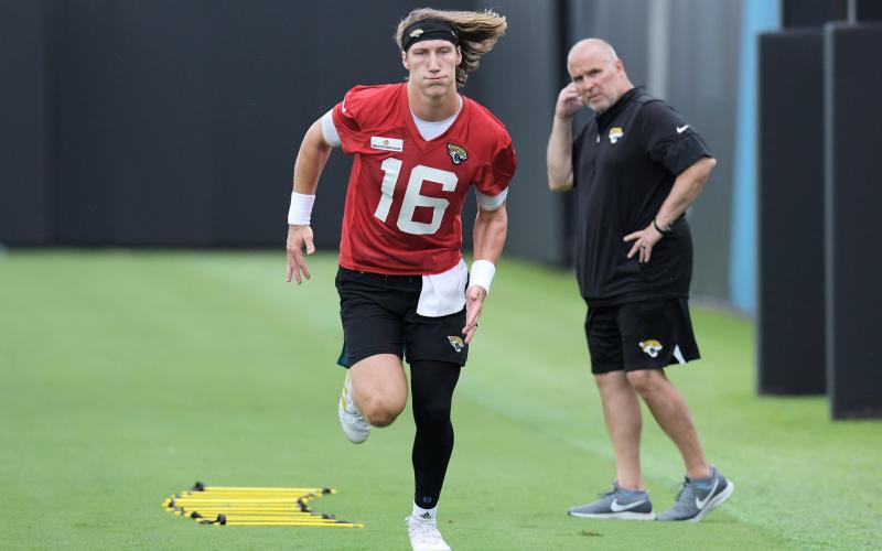 Jacksonville Jaguars quarterback Trevor Lawrence signed his rookie contract on Monday, a deal worth more than $6 million. (TRIBUNE NEWS SERVICE)