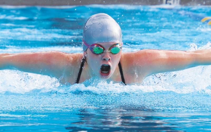 Columbia swimmer Kaydence Clark is one of the top returners for the girls this season. (SHELBY CONKLIN/Special to the Reporter)