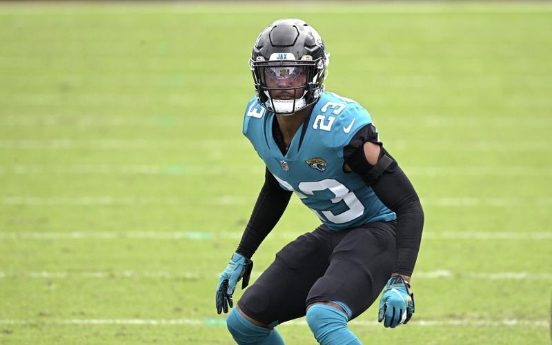 Jacksonville Jaguars cornerback CJ Henderson (23) follows a play during a game against the Houston Texans on Nov. 8, 2020, in Jacksonville. Henderson hasn't been the same since a shoulder injury last October. New coach Urban Meyer raved about Henderson’s rehab in March and said “we’re counting on him.” But Meyer’s faith in Henderson seems to be waning. (AP FILE)