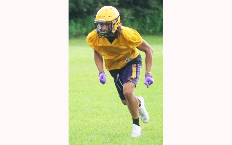 Columbia receiver Jace Hoskey runs a route during practice on Tuesday. (JORDAN KROEGER/Lake City Reporter)