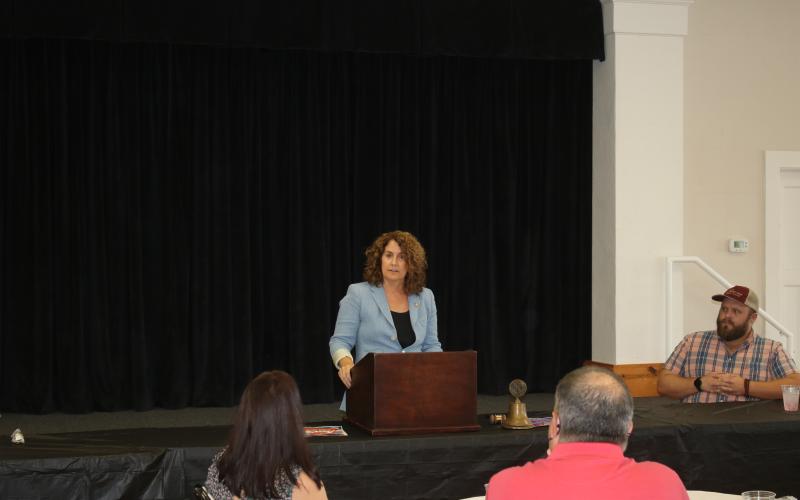 State Senator Jennifer Bradley address a Kiwanis Club of Lake City meeting Tuesday. (TONY BRITT/Lake City Reporter)