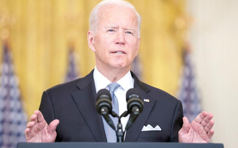 President Joe Biden delivers remarks on Afghanistan in the East Room of The White House in Washington, D.C., on Aug. 16. Biden has moved to declassify documents around the Sept. 11 attacks. (OLIVER CONTRERAS/AbacaPress.com/TNS)