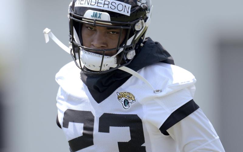 Jaguars cornerback CJ Henderson during OTAs at the practice fields outside TIAA Bank Field on May 27 in Jacksonville. (TRIBUNE NEWS SERVICE)
