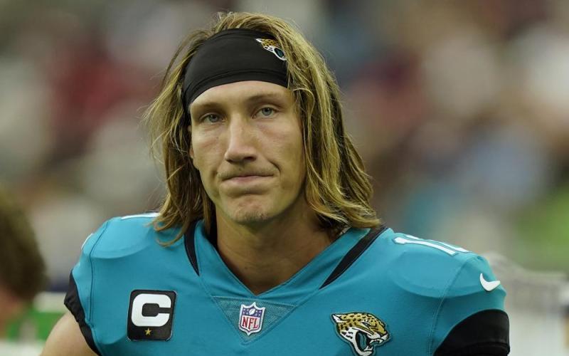 Jacksonville Jaguars quarterback Trevor Lawrence stands on the sidelines during a game against the Houston Texans on Sept. 12 in Houston. The Texans won 37-21. (ERIC CHRISTIAN SMITH/Associated Press)