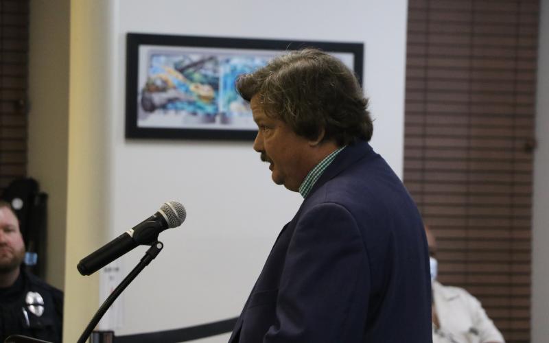 H. Shawn Holmgren told the Lake City Council that it should provide a raise to police officers and firefighters. (MORGAN MCMULLEN/Lake City Reporter)
