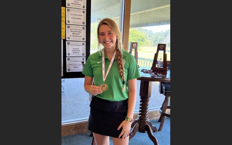 Suwannee’s Lindsay Self tied for medalist honors at the District 2-2A Tournament on Tuesday. (COURTESY)