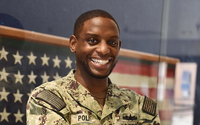 Live Oak native Petty Officer 2nd Class Eric Polite said he joined the navy to provide a better life for his kids. (Spc. 1st Class AMANDA RAE MORENO/U.S. Navy)