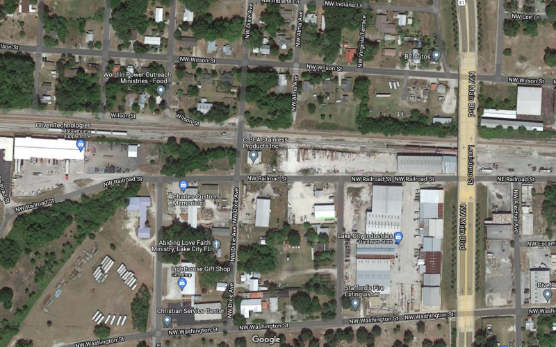 A pedestrian was struck and killed by a train overnight near downtown Lake City. (GOOGLE MAPS)