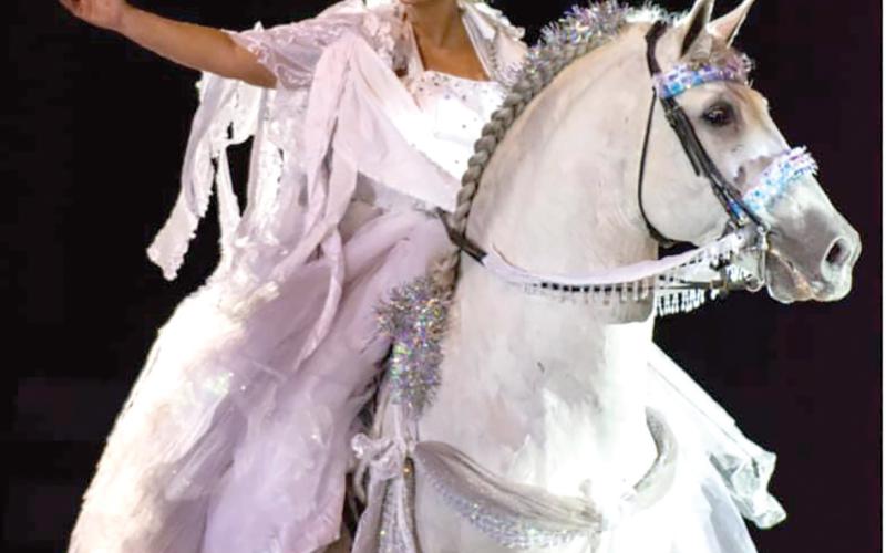 Yvonne Barteau performs as the snow queen in a previous ‘Spirit of the Horse’ show. (COURTESY)