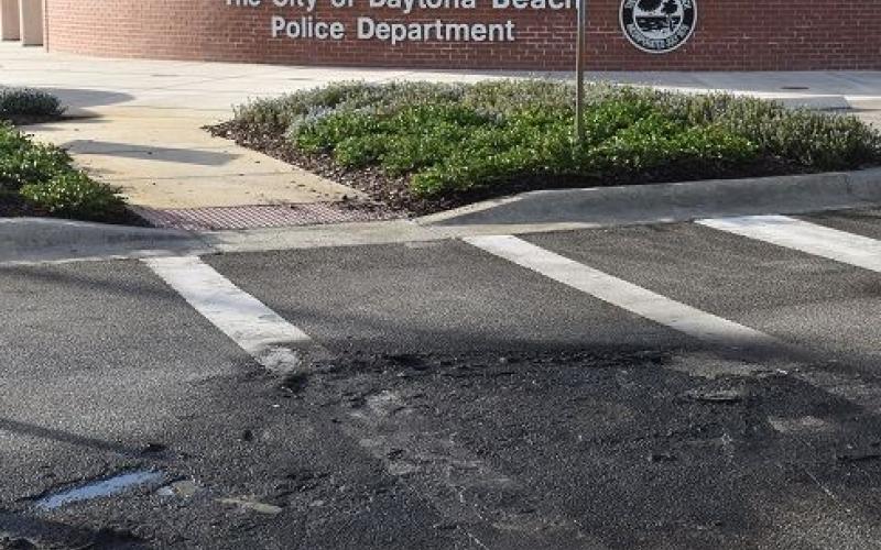 A Lake City man died in a vehicle fire in the parking lot of the Daytona Beach Police Department early Wednesday morning. (COURTESY)