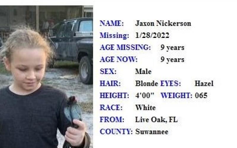 A 9-year-old boy from Suwannee County has been reported missing.