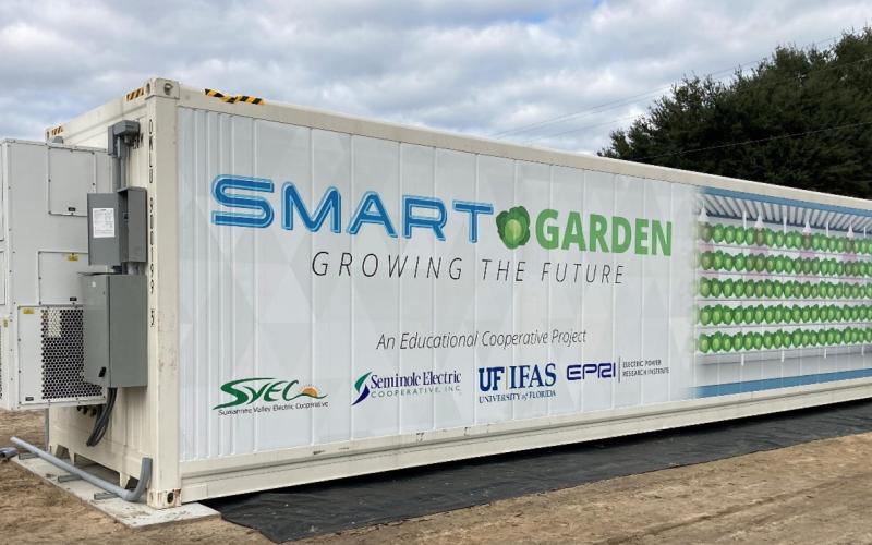 The 40-foot-long shipping container sits on the grounds of the NFREC-Suwannee Valley. (COURTESY)