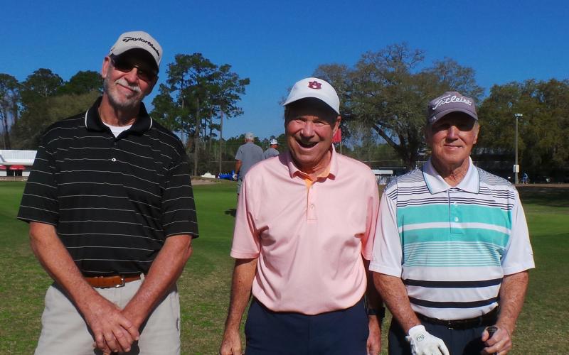 The first-place team of David Derringer (from left), Ray Merrit and Ronnie Richardson. (COURTESY)