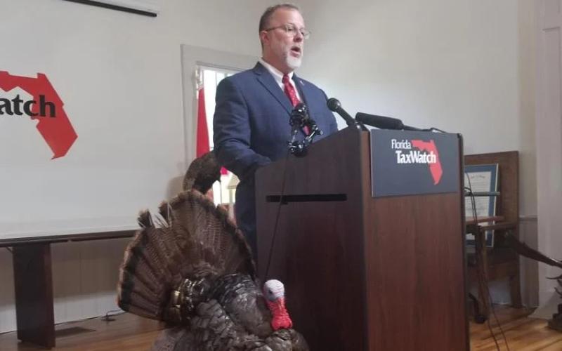 Tony Carvajal, executive vice president of Florida TaxWatch, discusses budget  “turkeys.” (JIM TURNER/News Service of Florida)