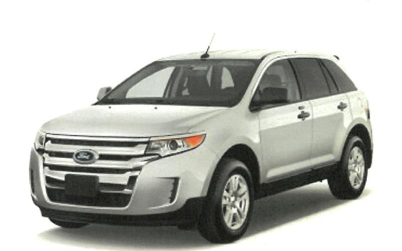 An example of the suspect’s Ford Edge provided by the Florida Highway Patrol after Monday’s hit-and-run accident. (COURTESY)
