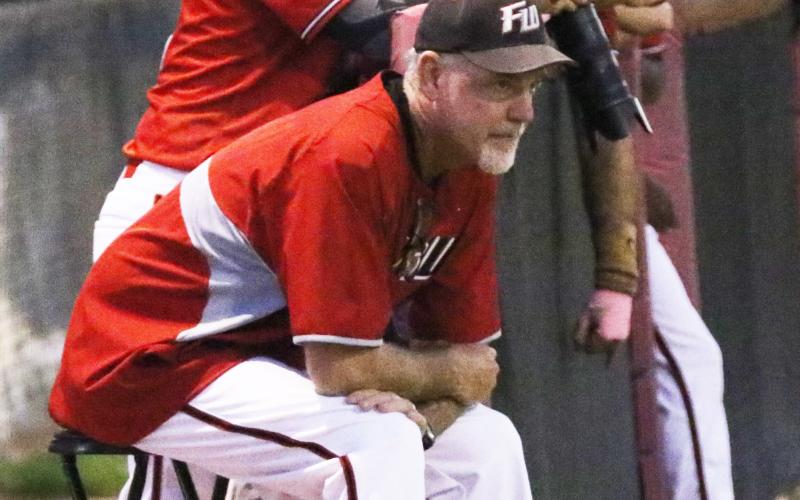 Fort White head coach Rick Julius looks on during a game against Union County on March 4. (JORDAN KROEGER/Lake City Reporter)