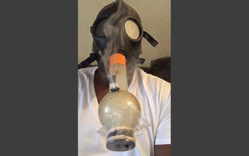 A still image of the draft-night gas mask bong video of Laremy Tunsil released in 2016. (FILE)