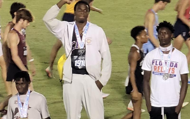 Columbia's Seth Stockton placed second in the triple jump at the Class 3A state meet on Friday. (COURTESY)
