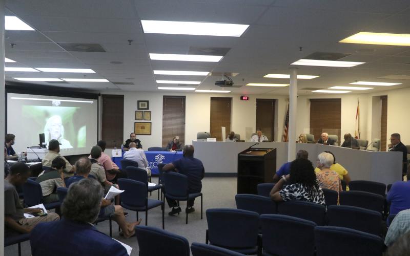 Renee Narloch gives an update to the Lake City Council during its meeting on Monday. (MORGAN MCMULLEN/Lake City Reporter)