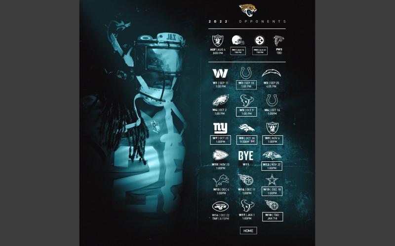 The Jacksonville jaguars 2022 schedule. (COURTESY)