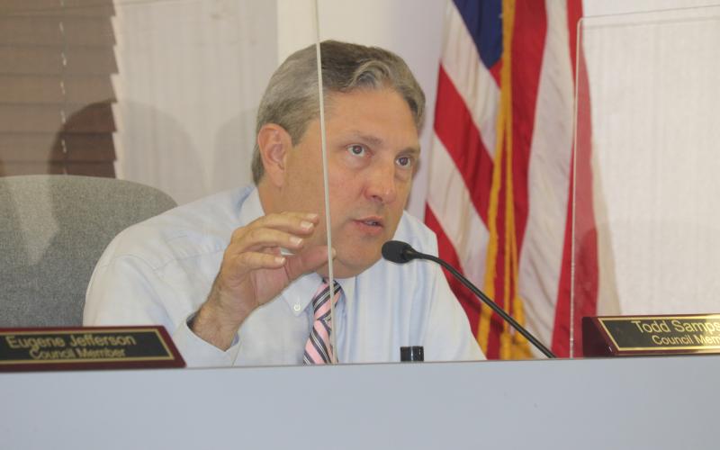 Councilman Todd Sampson said the proposal for a new search firm came too late to make a decision at Tuesday’s meeting. (JAMIE WACHTER/Lake City Reporter)