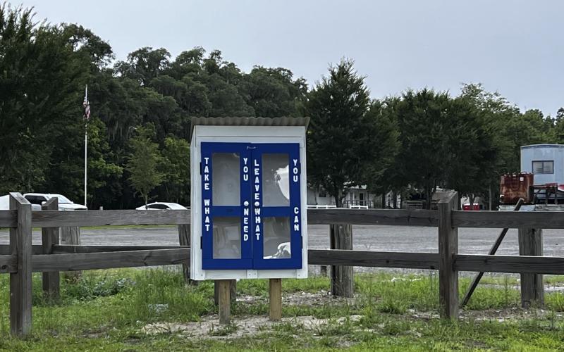 The food pantry at Branford Town Hall is open for those in need in the community to use. Locations in Mayo and Live Oak will open this month as well. (JAMIE WACHTER/Lake City Reporter)