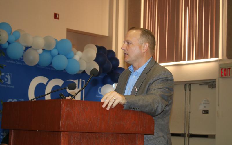 Columbia County Tax Collector Kyle Keen addressed concerns he has with the Property Assessed Clean Energy Program with the county commission on Thursday night. (TONY BRITT/Lake City Reporter)