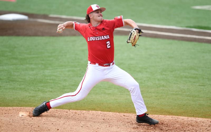 Louisiana-Lafayette pitcher Bo Bonds throws in a game this past season. (COURTESY OF LOUISIANA-LAFAYETTE ATHLETICS)