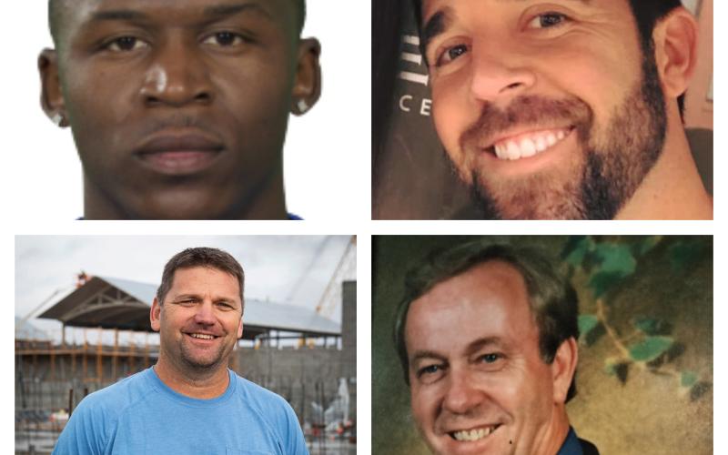 Bruce Johnson (top left, clockwise), Daniel Tillman, Russell Johnson and Frankie Stankunas will be inducted to the Suwannee High School Hall of Fame on Sept. 29.
