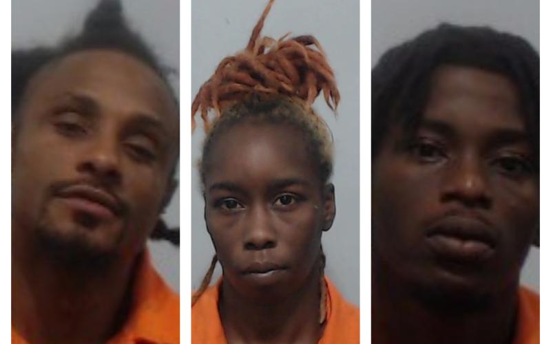 Green (from left), Cooper and Clark were arrested after a Wednesday morning shooting on SW Pizarro Place.