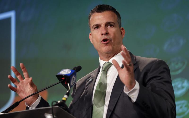 Miami head coach Mario Cristobal answers a question during ACC Media Days on Thursday in Charlotte, N.C. (NELL REDMOND/Associated Press)