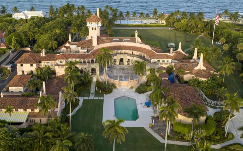 An aerial view of President Donald Trump’s Mar-a-Lago estate taken Aug. 10, 2022. (STEVE HELBER/AP File)