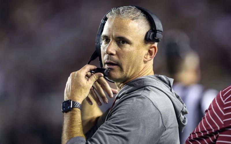 Florida State head coach Mike Norvell walks the sideline at the start of the second half of Saturday’s game against Boston College in Tallahassee. (GARY MCCULLOUGH/Associated Press)