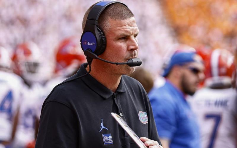 Florida head coach Billy Napier watches his team Saturday's game against Tennessee in Knoxville, Tenn. (WADE PAYNE/Associated Press)