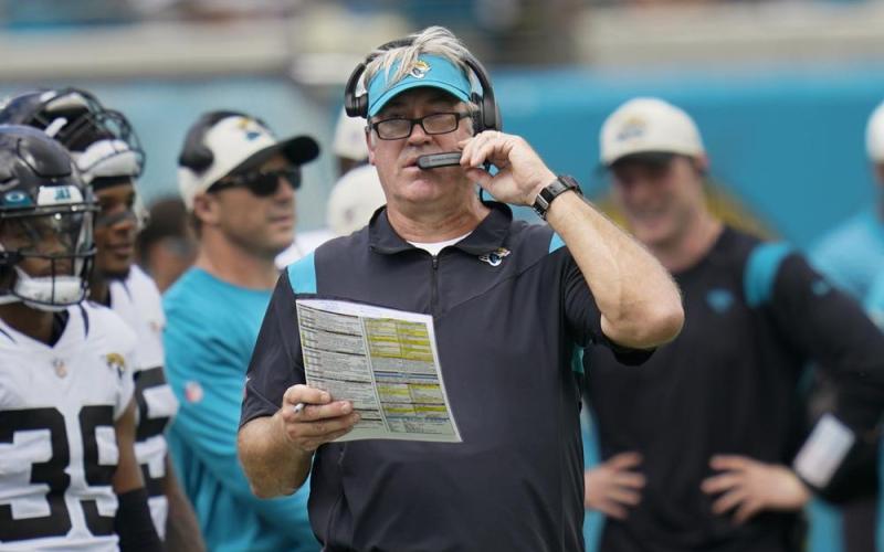 Jacksonville Jaguars head coach Doug Pederson looks on from the sideline during last Sunday's game against the Indianapolis Colts in Jacksonville. (JOHN RAOUX/Associated Press)
