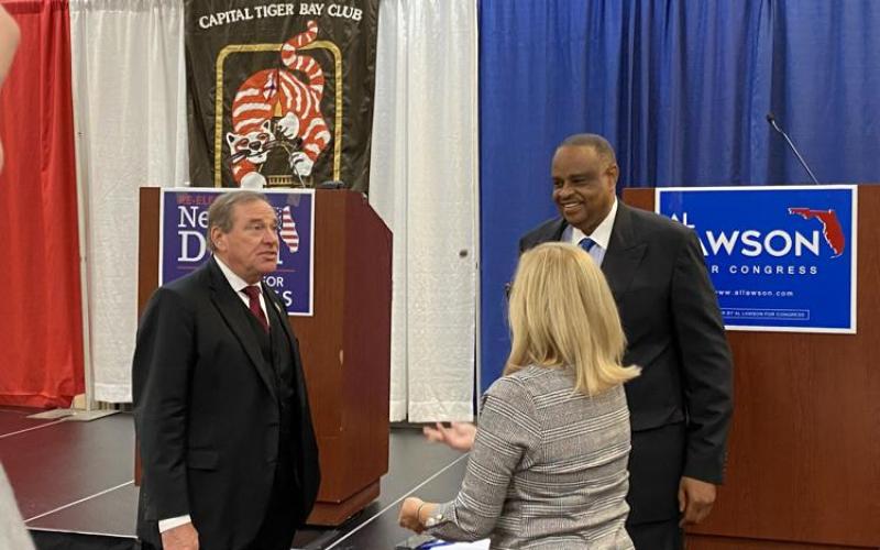 Republican Neal Dunn (left) and Democrat Al Lawson appeared Tuesday for a debate at the Capital Tiger Bay Club. (RYAN DAILEY/News Service of Florida)