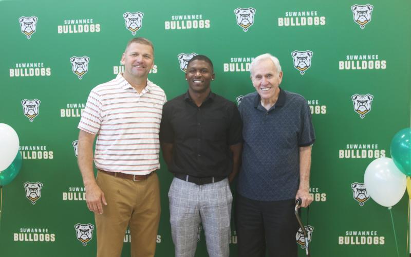 Suwannee High School inducted three new members, Frankie Stankunas (from left), Bruce Johnson and Russell Johnson, into its athletics Hall of Fame on Thursday. (JAMIE WACHTER/Lake City Reporter)