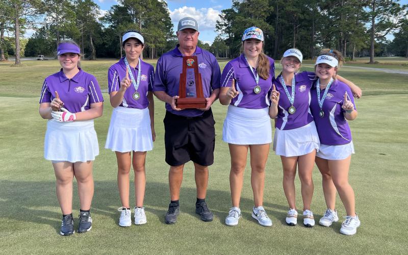 Columbia’s girls golf team won the District 2-2A title on Tuesday. (COURTESY)