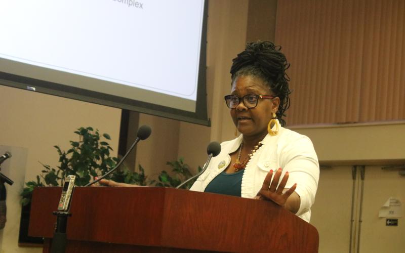 Chevella Young was one of three county employees laid off Wednesday with changes to the recreation department. (TONY BRITT/Lake City Reporter)