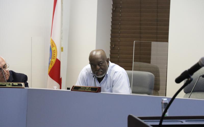 Lake City Councilman Jake Hill Jr. speaks at a previous City Council meeting. (FILE)