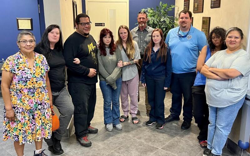 The family of two runaway Oklahoma teens thanked officers at the Lake City Police Department  for their role in locating the teens in Gainesville. (COURTESY)