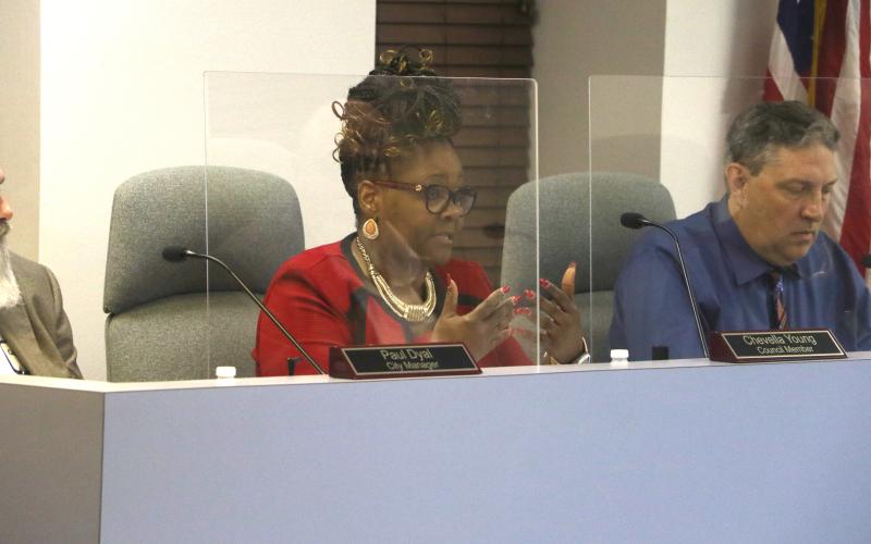 Councilwoman Chevella Young said she didn’t think Richardson Community Center belonged on the Lake City Council’s agenda. (MORGAN MCMULLEN/Lake City Reporter)