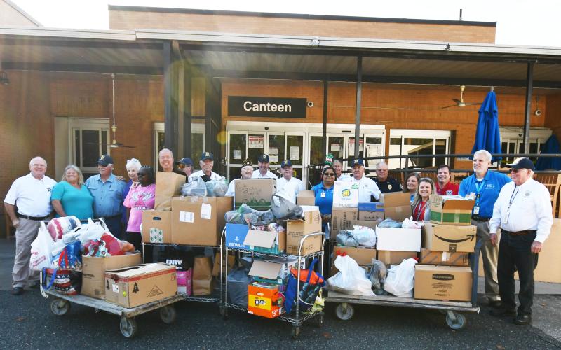 Members of the Hahira Mayor’s Motorcade brought donations to the Lake City VA Medical Center from Georgia on Friday. (KENNETH ADAMS/Special to the Reporter)