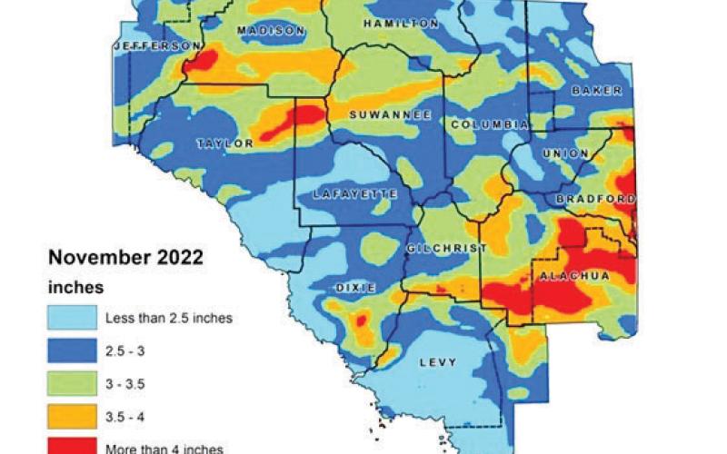 North Florida received more rain than normal in November according to the Suwannee River Water Management District. (COURTESY)