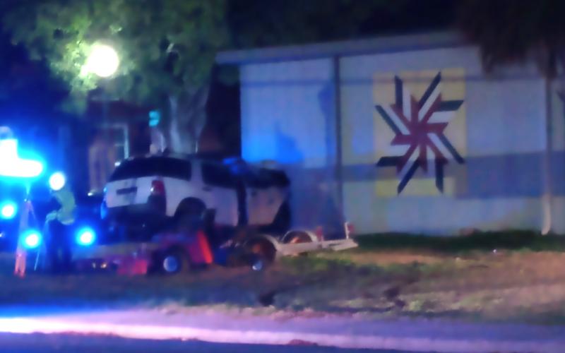A 2004 Ford Explorer crashed into Hometown Jewelry and Loan Saturday. (COURTESY)