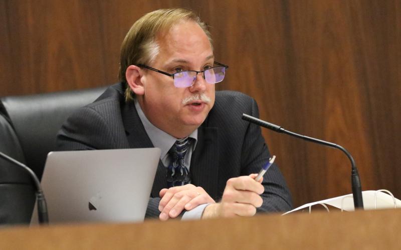 Live Oak City Manager George Curtis said he appreciated the council’s support after surviving a vote to oust him Tuesday afternoon. (JAMIE WACHTER/Lake City Reporter)