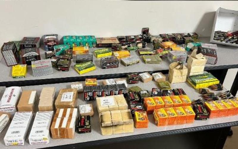 Multiple firearms and ammunition were found in a burglary suspect's vehicle Thursday. (COURTESY)